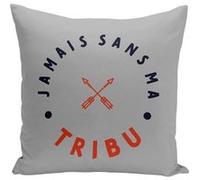 Fabulous Housse de coussin gris Jamais sans ma Tribu Famille [40x40 cm] Gris G