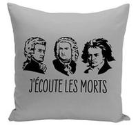Fabulous Housse de coussin gris J'écoute les morts Bach Mozart Beethoven [40x40 cm] Gris G