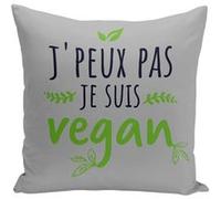 Fabulous Housse de coussin gris J'peux pas je suis Vegan [40x40 cm] Gris G