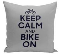 Fabulous Housse de coussin gris Keep Calm and Bike On [40x40 cm] Gris G