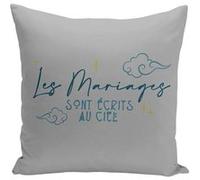 Fabulous Housse de coussin gris Les Mariages sont écrits au Ciel [40x40 cm] Gris G
