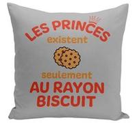 Fabulous Housse de coussin gris Les Princes existent seulement au Rayon Biscuit [40x40 cm] Gris G