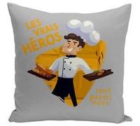 Fabulous Housse de coussin gris Les Vrais Héros - Cuisinier Chef Commis [40x40 cm] Gris G