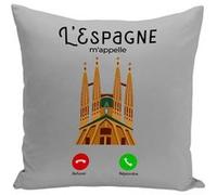 Fabulous Housse de coussin gris L'Espagne M'Appelle Sagrada Familia [40x40 cm] Gris G