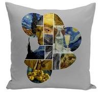 Fabulous Housse de coussin gris Van Gogh collage moderne [40x40 cm] Gris G