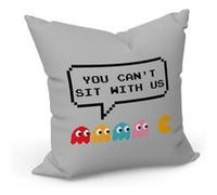 Fabulous Housse de coussin Gris You Can't Sit With Us Parodie Pac Man [40x40 cm] Gris G