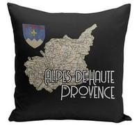 Fabulous Housse de coussin noir Alpes de Haute Provence carte ancienne [40x40 cm] Noir G