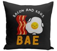 Fabulous Housse de coussin noir BAE Bacon and Eggs [40x40 cm] Noir G