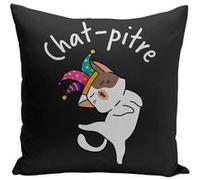 Fabulous Housse de coussin noir Chat pitre [40x40 cm] Noir G