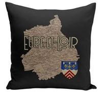 Fabulous Housse de coussin noir Eure et Loir carte ancienne [40x40 cm] Noir G