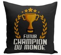 Fabulous Housse de coussin noir Futur Champion du Monde [40x40 cm] Noir G