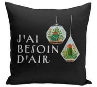Fabulous Housse de coussin noir J'ai besoin d'air [40x40 cm] Noir G