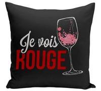 Fabulous Housse de coussin noir Je Vois Rouge [40x40 cm] Noir G