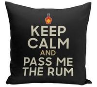 Fabulous Housse de coussin noir Keep Calm and Pass me the Rum [40x40 cm] Noir G