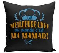 Fabulous Housse de coussin noir La Meilleure Chef au Monde c'est ma Maman [40x40 cm] Noir G