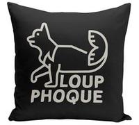 Fabulous Housse de coussin noir Loup-phoque [40x40 cm] Noir G
