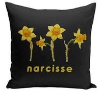 Fabulous Housse de coussin noir Narcisse Chic [40x40 cm] Noir G