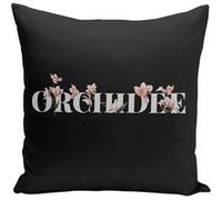 Fabulous Housse de coussin noir Orchidée Minimaliste [40x40 cm] Noir G
