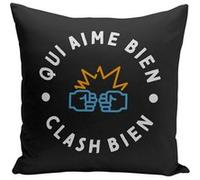 Fabulous Housse de coussin noir Qui Aime bien Clash bien [40x40 cm] Noir G