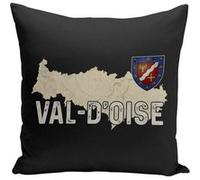 Fabulous Housse de coussin noir Val d'Oise carte ancienne [40x40 cm] Noir G