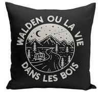 Fabulous Housse de coussin noir Walden ou la vie dans les bois [40x40 cm] Noir G