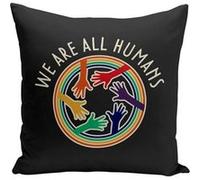 Fabulous Housse de coussin noir We Are All Humans LGBT [40x40 cm] Noir G