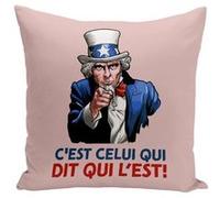 Fabulous Housse de coussin rose C'est Celui qui Dit qui l'Est [40x40 cm] Rose G