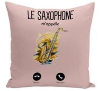 Fabulous Housse de coussin rose Le Saxophone M'Appelle [40x40 cm] Rose G