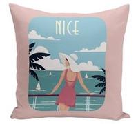 Fabulous Housse de coussin rose Nice Promenade des Anglais [40x40 cm] Rose G