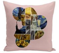 Fabulous Housse de coussin rose Van Gogh collage moderne [40x40 cm] Rose G