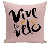 Fabulous Housse de coussin rose Vive le Vélo [40x40 cm] Rose G
