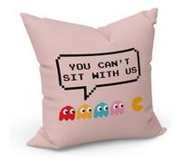 Fabulous Housse de coussin Rose You Can't Sit With Us Parodie Pac Man [40x40 cm] Rose G