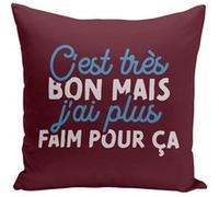 Fabulous Housse de coussin rouge C'est très bon mais j'ai plus faim [40x40 cm] Rouge G