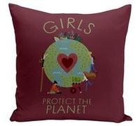 Fabulous Housse de coussin rouge Girls Protect The Planet [40x40 cm] Rouge G