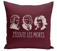 Fabulous Housse de coussin rouge J'écoute les morts Bach Mozart Beethoven [40x40 cm] Rouge G