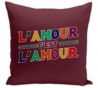 Fabulous Housse de coussin rouge L'Amour c'est l'Amour [40x40 cm] Rouge G