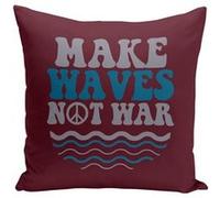 Fabulous Housse de coussin rouge Make Waves Not War [40x40 cm] Rouge G