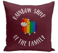 Fabulous Housse de coussin rouge Rainbow Sheep of the Family [40x40 cm] Rouge G