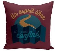 Fabulous Housse de coussin rouge Un Esprit Libre, Jamais Confiné [40x40 cm] Rouge G