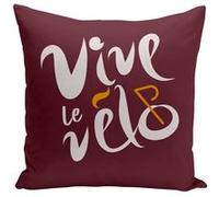 Fabulous Housse de coussin rouge Vive le Vélo [40x40 cm] Rouge G
