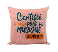 Fabulous Housse de Coussin Similicuir Rose - Certifié Meilleur Prof de Musique de l'univers Instrument Rock Jazz Classique Conservatoire - 40 x 40 cm Toucher Cuir