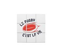 Fabulous Lot x9 Carreaux Céramique Décoratif 10,8 x 10,8 cm - Le Rugby c'est la vie Sport XV Ballon Stade France (Taille totale 32,4 x 32,4cm)