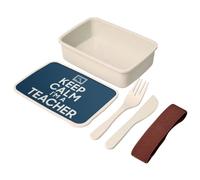Fabulous Lunch Box - Boite à Repas avec couverts Bleu - Keep Calm I'm a Teacher Métier Professeur Enseignant Maitre - 700 ml
