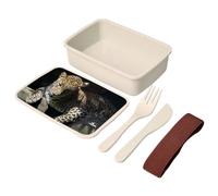 Fabulous Lunch Box - Boite à Repas avec couverts Bleu - Léopard se Repose sur une Branche Vie Sauvage - 700 ml