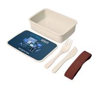 Fabulous Lunch Box - Boite à Repas avec couverts Bleu - Les Vrais Héros - Développeur Web Informaticien Métier - 700 ml