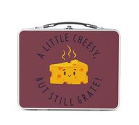 Fabulous Lunch Box Métal Argenté pour Sandwich et Snack - A Little Cheesy but Grate Pun Food Cheese Joke - Boîte à Goûter Aluminium Gamelle Rigide Style Rétro Imprimée en France