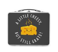 Fabulous Lunch Box Métal Argenté pour Sandwich et Snack - A Little Cheesy but Grate Pun Food Cheese Joke - Boîte à Goûter Aluminium Gamelle Rigide Style Rétro Imprimée en France
