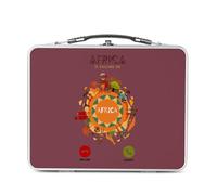 Fabulous Lunch Box Métal Argenté pour Sandwich et Snack - Africa Is Calling Me Culture Tourism Travel - Boîte à Goûter Aluminium Gamelle Rigide Style Rétro Imprimée en France