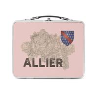 Fabulous Lunch Box Métal Argenté pour Sandwich et Snack - Allier 03 Departement Laon Carte Ancienne Hauts de France - Boîte à Goûter Aluminium Gamelle Rigide Style Rétro Imprimée en France