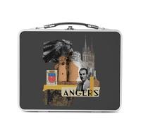 Fabulous Lunch Box Métal Argenté pour Sandwich et Snack - Angers Collage Ville France Patrimoine Château - Boîte à Goûter Aluminium Gamelle Rigide Style Rétro Imprimée en France